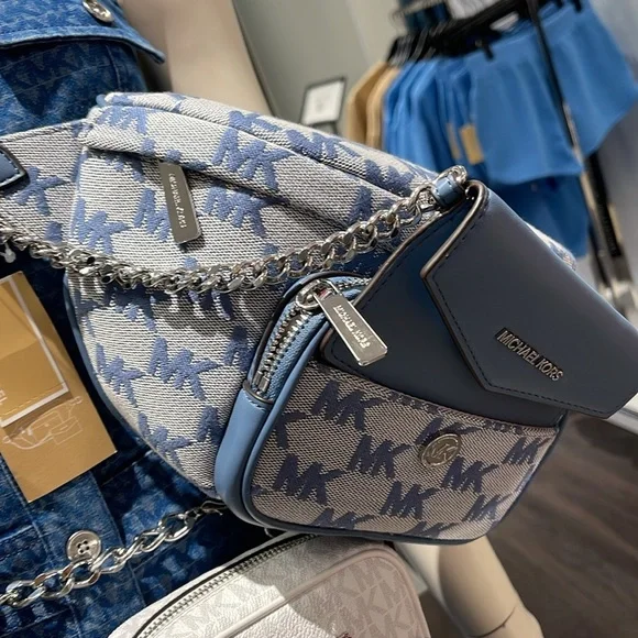 MICHAEL KORS
Maisie Large Logo 2-in-1 Sling Waist Fanny Pack Crossbody 
Denim - Picture 6 of 16